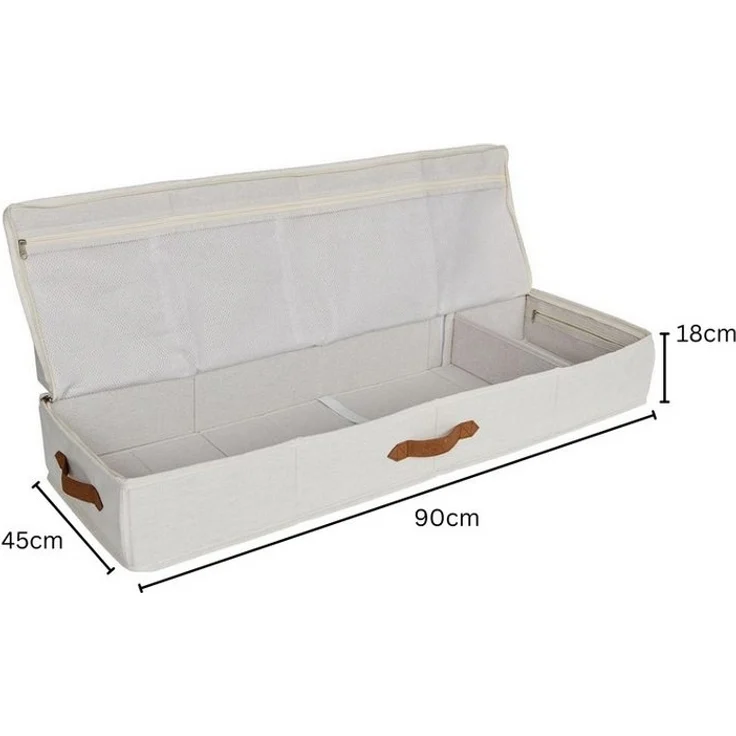 hausleben Organizer Große Unterbett-Aufbewahrungsbox, faltbar mit Griffen, verstärkt mit Karton - 90 x 45 x 18 cm – Bild 2