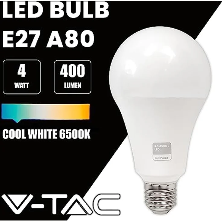 V-TAC LED Glühbirne A80 20W (entspricht 150W) - 2452 Lumen - LED Lampe - 6500K Kaltweiß - LED Glühlampe – Bild 5