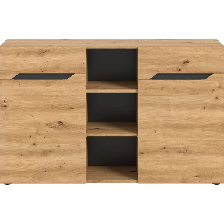 Sideboard (B/H/T: 130x81x37 cm) in Artisan Eiche Nachbildung – Bild 2