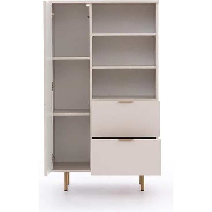 Lomadox Highboard NADOR-132, in Kaschmir, goldfarbene Metallgriffe und -füße – Bild 4