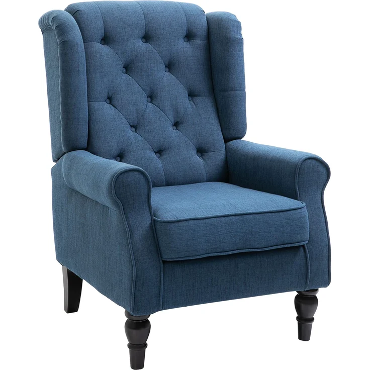 HOMCOM Einzelsessel, Polyester, Holz, Blau, B74 x T86 x H102 cm – Bild 1