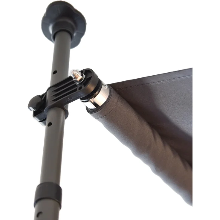 Klemmmarkise SCHRABO 200cm Ohne Bohren Höhenverstellbar Dunkelgrau Polyester | Markise Terrasse Balkonmarkise Sonnenschutz UV-Beständig – Bild 3