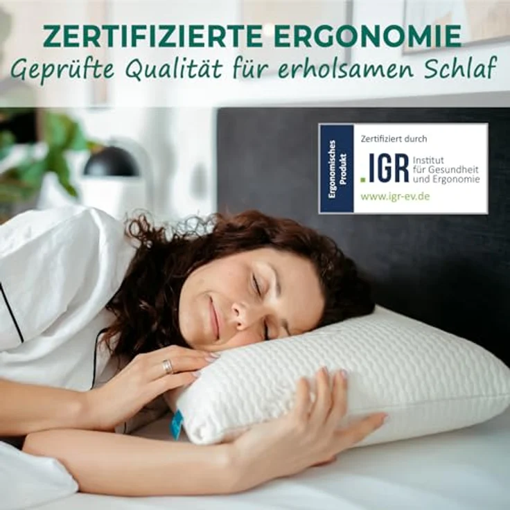 KNERST Nackenstützkissen Memory Foam Kissen, Füllung: 100% CosyPUR Gelschaum, Kopfkissen für ultimativen Komfort in jeder Schlafposition – Bild 8