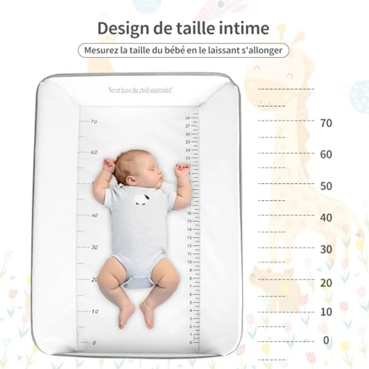 OHMG Baby Wickelkombi Klappbare Wickelkommode,Wickeltisch mit Rollen,Mobiler Wickeltisch mit Wickelauflage,Sicherheitsgurt und Ablagefächern,Wasserdicht und Höhenverstellbar,Stabil – Bild 6