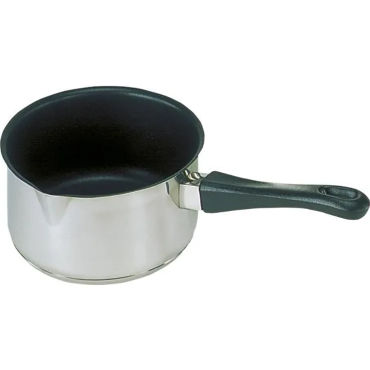 Karl Krüger 2012B Stieltopf 12 cm Inhalt 0,6 Liter Edelstahl mit Antihaftbeschichtung und Ausguss
