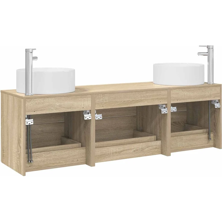 vidaXL Badezimmerschrank-Set 3 stk. Sonoma-Eiche 161,5 x 44,5 x 80 cm 3405941 – Bild 7