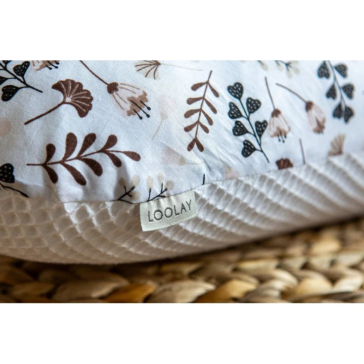 Loolay Seitenschläferkissen WAFFELPIQUE Blumen Schwangerschaftskissen Schlafen Kissen Stillkissen, M/ L oder L/ XL KISSEN + Bezug / 6 MUSTER Auswahl: Waffelstoff Waffelpique/ Türkis BLUMENWIESE Braun, Blau, Rosa, Gelb, Weiß, 170 o. 190 cm Kissen. PREMI... – Bild 2