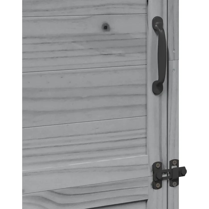 vidaXL Gartenschuppen Grau 59,5 x 56 x 176,5 cm Massivholz aus Fichte 42033446 – Bild 9