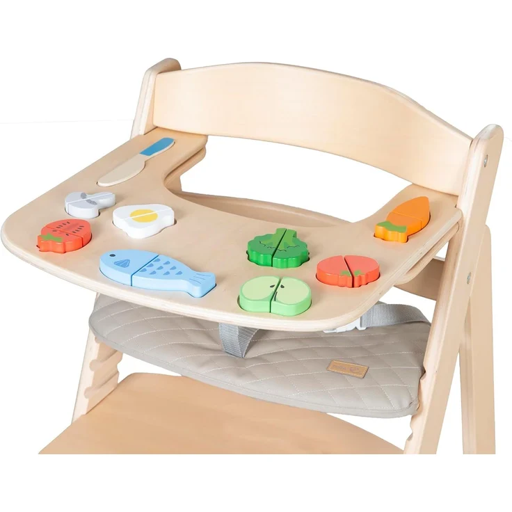 roba Essbrett mit Spielelementen - Obst- und Gemüse zum Spielen - Holz natur – Bild 1