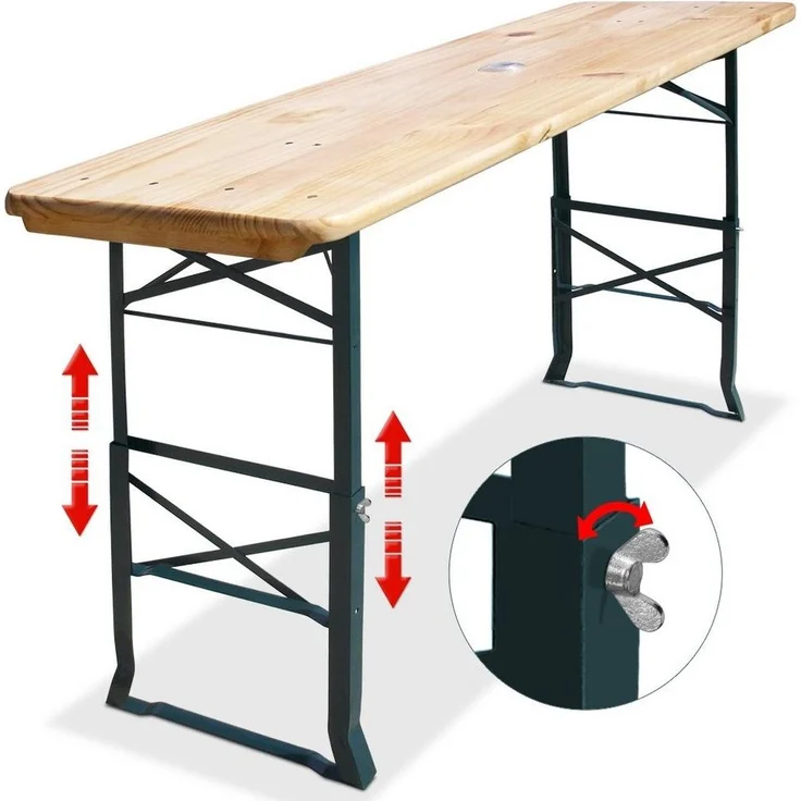 Casaria Stehtisch (1-St), Höhenverstellbar Klappbar Garten Holz Bartisch Partytisch Buffettisch