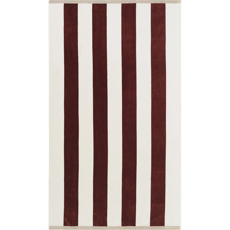 GANT Strandtuch - STRIPE BEACH TOWEL, Duschtuch, Frottee, Baumwolle, Streifen Kastanienbraun 100x180cm