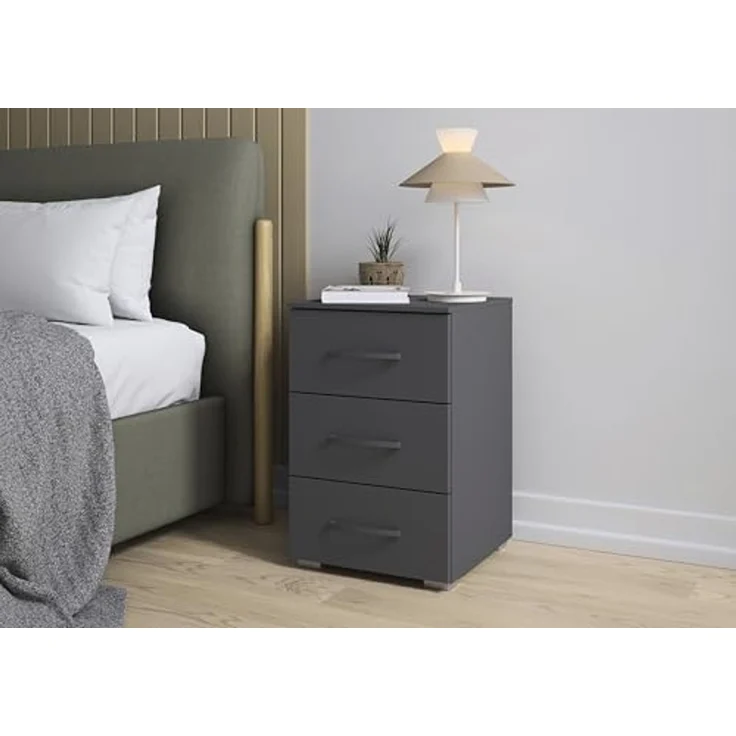 rauch Aditio Box, Nachttisch, 3 Schubladen, mit Softclose-Funktion, Farbe Grau metallic, BxHxT 40x61x42cm – Bild 2