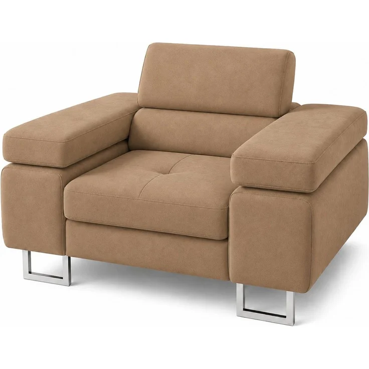 KRISAN MÖBEL Sessel LAZARO in Creme 134 x 90 x 102 cm bequemer Polstersessel mit breiten Armlehnen – Bild 1