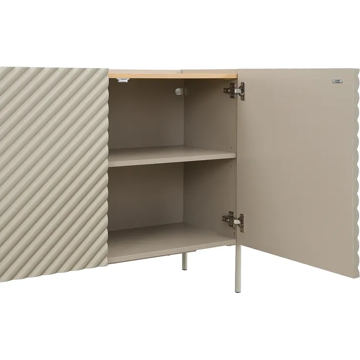 Vente-unique - TASIBA Sideboard Holz, Platte BeigeBeige - B 41 cm x H 77 cm x L 200 cm – Bild 6