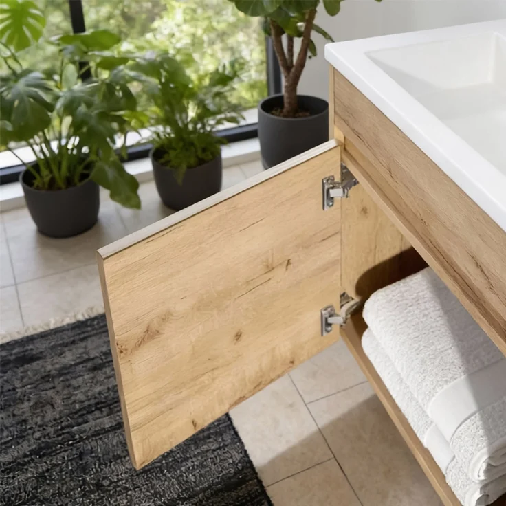 HOME DELUXE Badmöbel Komplettset BORKUM – Eiche – Bild 4