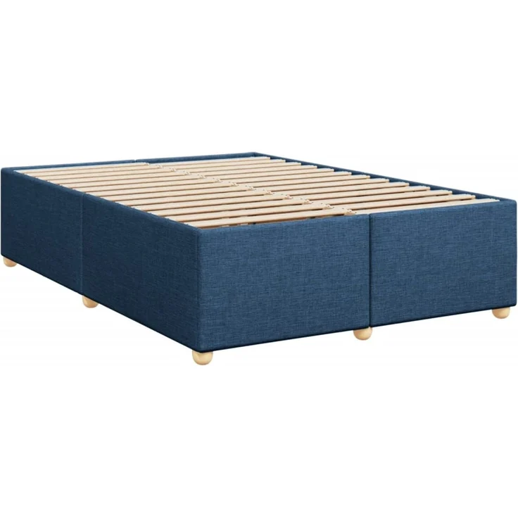 vidaXL Boxspringbett mit Matratze Blau 140x200 cm Stoff 3289023 – Bild 9