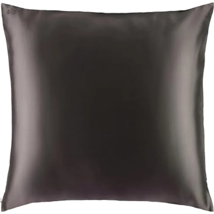 SLIP 22 Momme Seidenkissenbezug 80 x 80cm, Petal Design, 100% Maulbeer Seide, atmungsaktiv, hypoallergen, Dunkelgrau