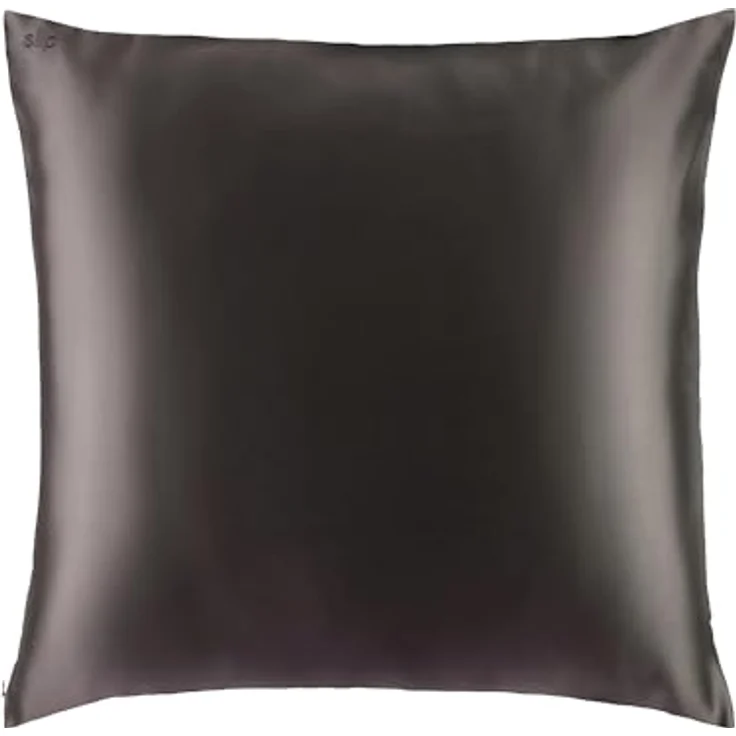SLIP 22 Momme Seidenkissenbezug 80 x 80cm, Petal Design, 100% Maulbeer Seide, atmungsaktiv, hypoallergen, Dunkelgrau – Bild 1