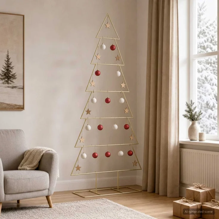 vidaXL Metall Weihnachtsbaum KUOPIO 180 cm Stahl Gold 42053820 – Bild 1
