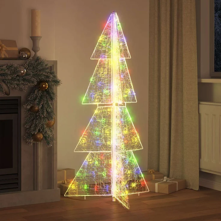 vidaXL Weihnachtsbaum Mehrfarbig 150 cm Acryl 160 LEDs 42019209 – Bild 3