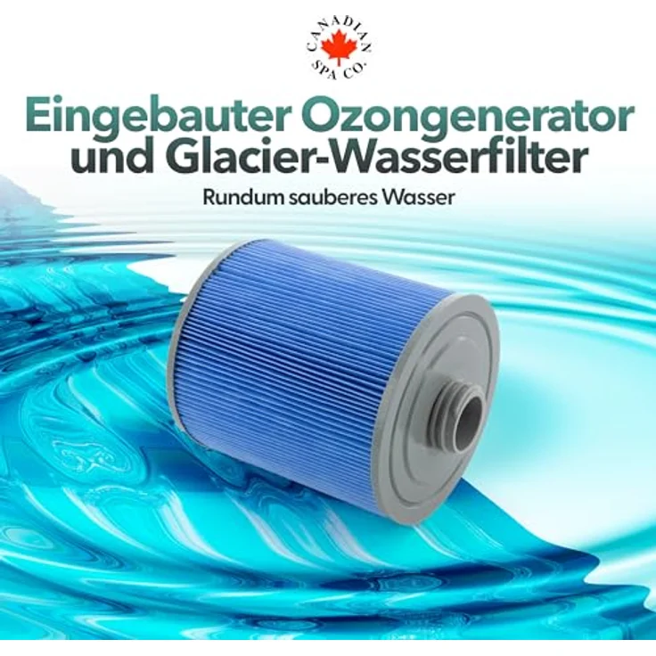 Canadian Spa Company Winnipeg UV 6-Personen Whirlpool mit 35 Massagedüsen, LED-Innenbeleuchtung, Wasserfall und Bluetooth Audio System – Bild 6