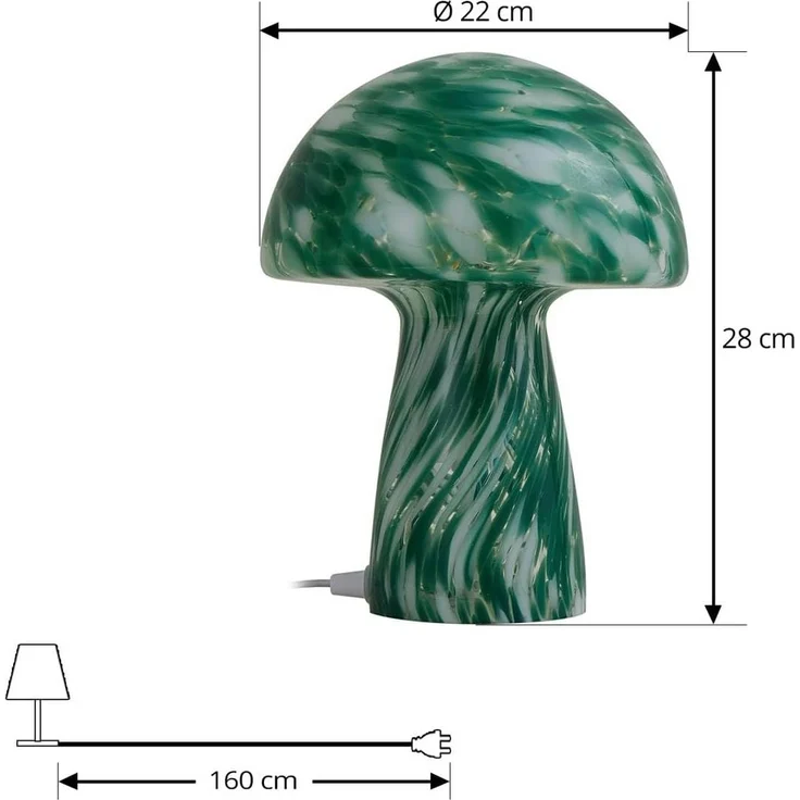 Lindby Tischleuchte Hubi, Glas Grün IP20, 1 x 15 W LED – Bild 5
