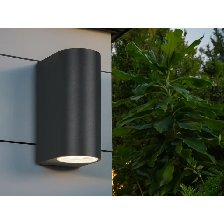 Runde LED Außenwandleuchte Up and Down, Anthrazit, Höhe 15cm – Bild 6
