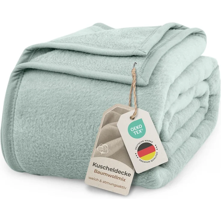 Wohndecke Kuscheldecke weich & flauschig – warme Baumwolldecke Überwurf Sofa, Laynenburg, Decke als Sofa-decke, Couchdecke, Wolldecke aus Baumwollmix – Bild 1