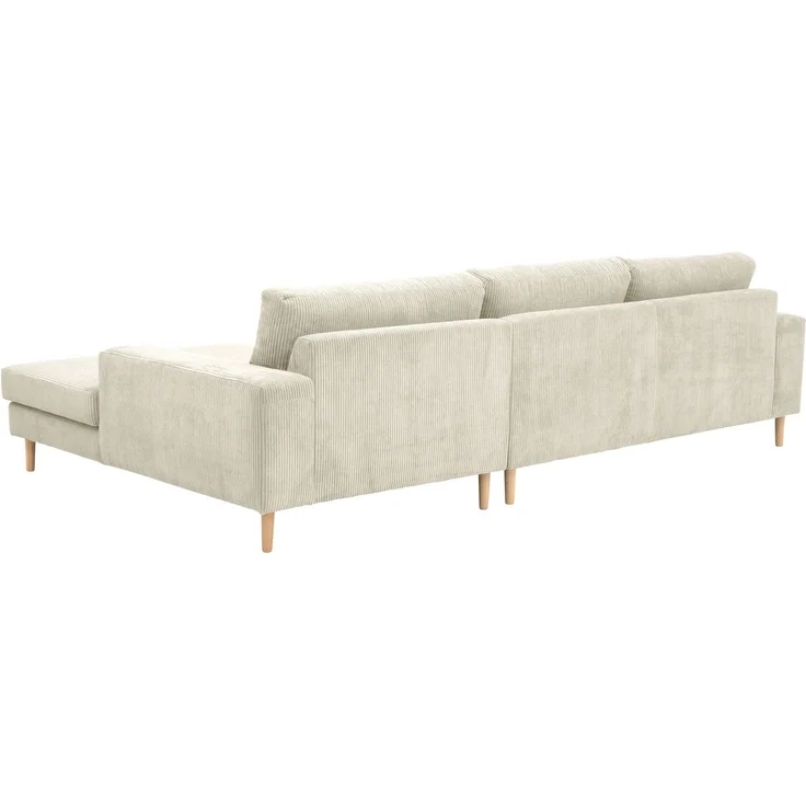 Sofa mit Longchair rechts Kaylynn Cordstoff creme – Bild 3