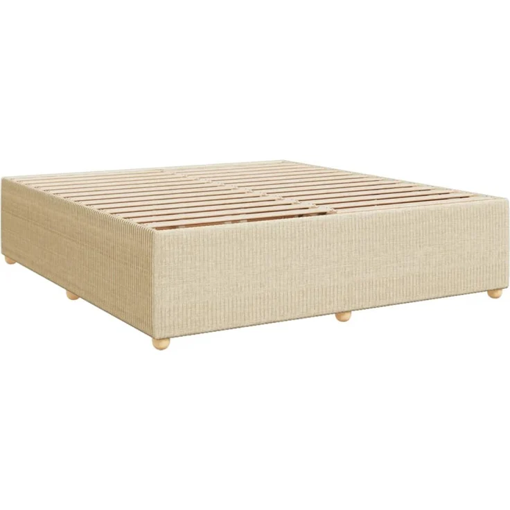 vidaXL Boxspringbett mit Matratze Creme 180x200 cm Stoff 3289833 – Bild 9