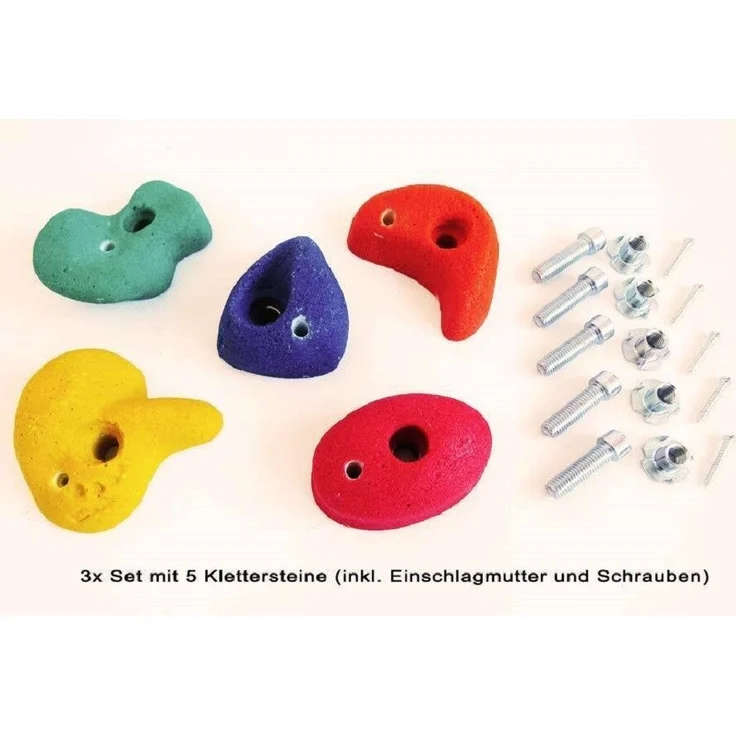 Gartenpirat Klettergriff 15 Stk. Klettersteine für Kinder klein Kletterwand Spielturm Outdoor – Bild 2