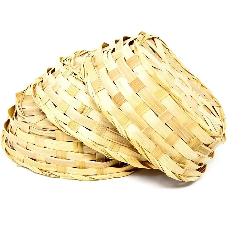 Lashuma Aufbewahrungskorb beige (Set, 3 St, 3er Set), Kleine Bambuskörbchen oval, Füllkörbe 18x13 cm – Bild 3