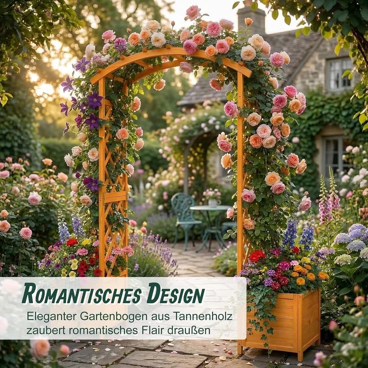 Relaxdays Rosenbogen mit Pflanzkübeln – Bild 3