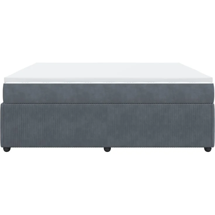 vidaXL Boxspringbett mit Matratze Dunkelgrau 200x200 cm Samt 3285663 – Bild 8