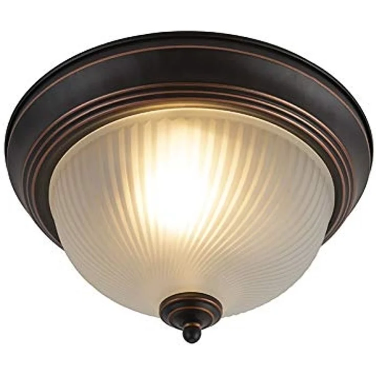 Qazqa Deckenleuchte Classico, ohne Leuchtmittel, E27, Braun, Klassisch / Antik, Glas, 1-flammig – Bild 1