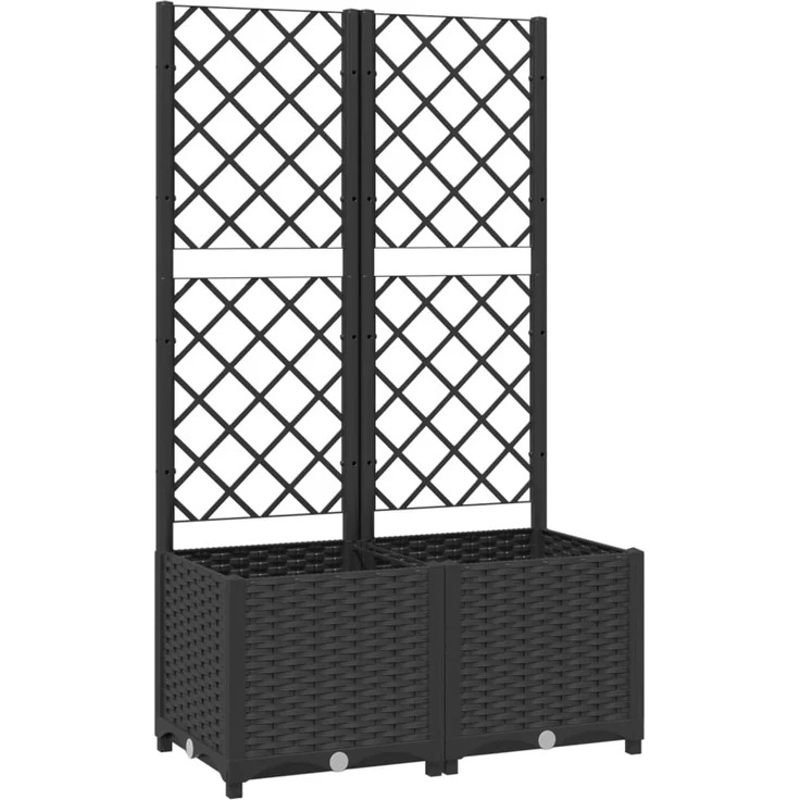 vidaXL Garten-Pflanzgefäß mit Spalier Schwarz 80 x 40 x 136 cm PP 318271 – Bild 2