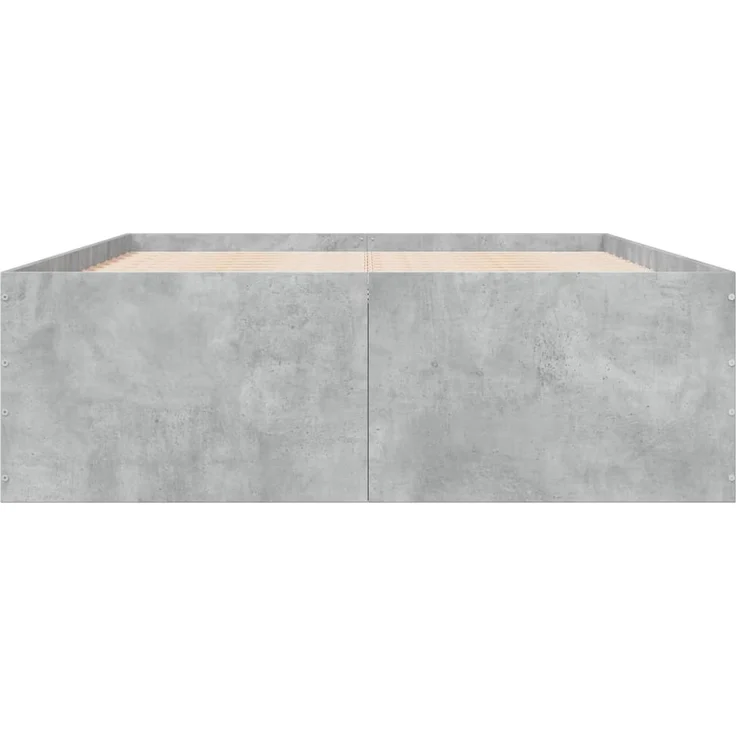 vidaXL Bettgestell Betongrau 140x200 cm Holzwerkstoff 3280926 – Bild 3