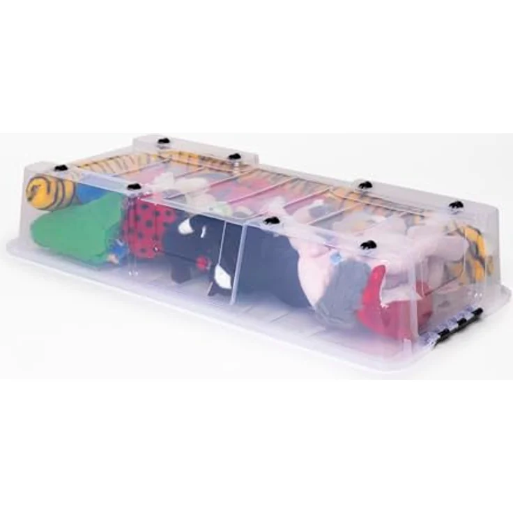 ONDIS24 Aufbewahrungsbox Unterbettbox Jolly Rollbox mit Deckel 25/35L Spielzeugkiste (3 St), transparent, stapel,- und nestbar – Bild 7