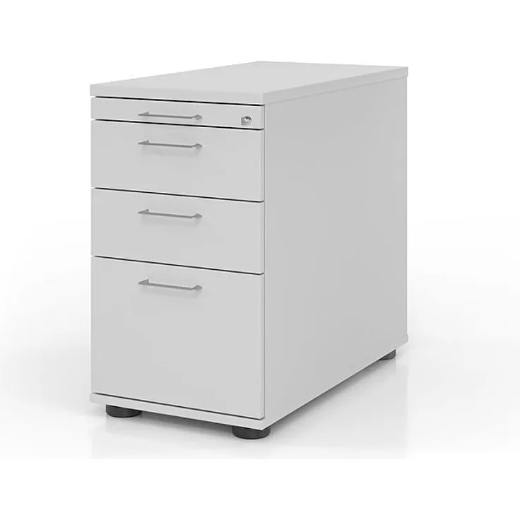Büro Standcontainer mit Hängeregister Modell SC40 abschließbar 5 = Grau-SG = Streifengriff Kunststoff