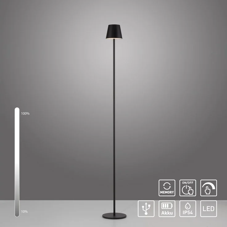 JUST LIGHT Stehlampe EURIA, Dimmfunktion, LED fest integriert, Warmweiß, Akkuleuchte – Bild 2