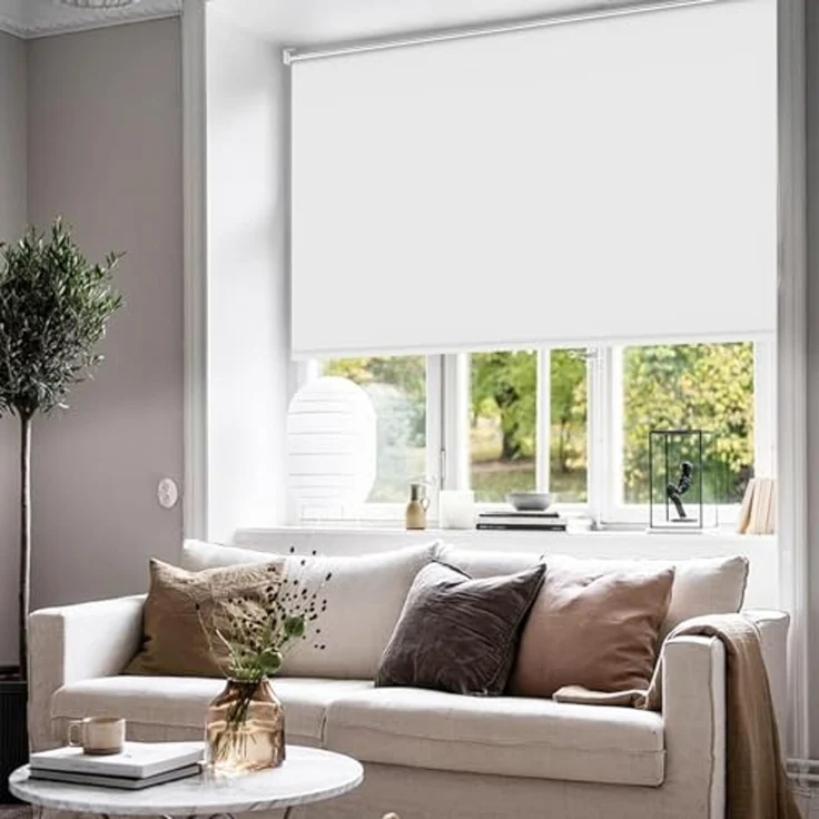 Homland Verdunklungsrollo Klemmfix ohne Bohren Thermorollo Seitenzugrollo Weiß 120x170 cm (BxH) Lichtblick Sichtschutz & Sonnenschutz, Wandmontage & Deckenmontag für Fenster und Tür – Bild 6