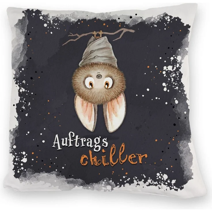 speecheese Dekokissen Auftragschiller Kuschelkissen mit niedlicher Fledermaus – Bild 1