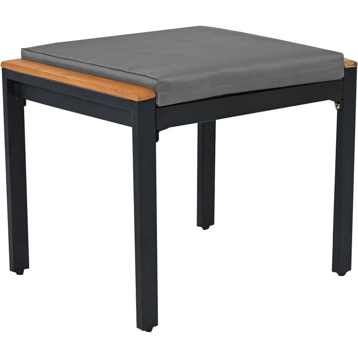 LVHOM 7-tlg. Gartenmöbel-Set, Lounge-Set für 6–7 Personen, wetterfeste Sitzgruppe inkl. Esstisch und abnehmbarem Servierwagen für Terrasse, Natur/Grau – Bild 7