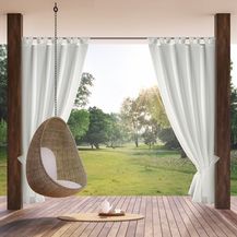 Bild für Terassenvorhang Outdoor Vorhang zum Garten Wasserfest weiß 155X200 Schlaufen