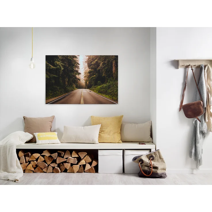 Leinwandbild Straße Wald Grün braun 90x60 DD120309 Keilrahmen Wandbild Leinwand – Bild 7