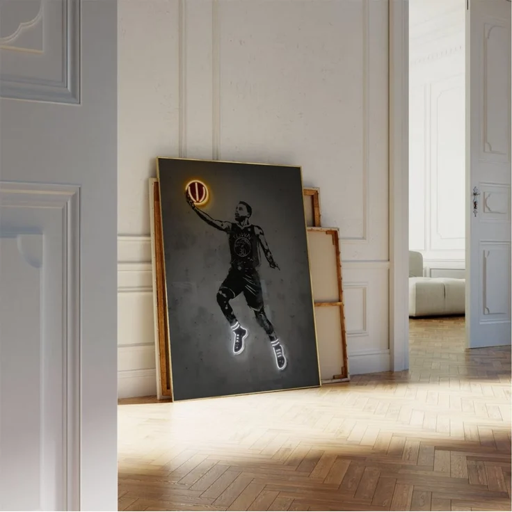 JUSTGOODMOOD Poster Premium ® Basketball Poster · Neon Effekt · ohne Rahmen, (1 St), Poster in verschiedenen Größen verfügbar – Bild 4