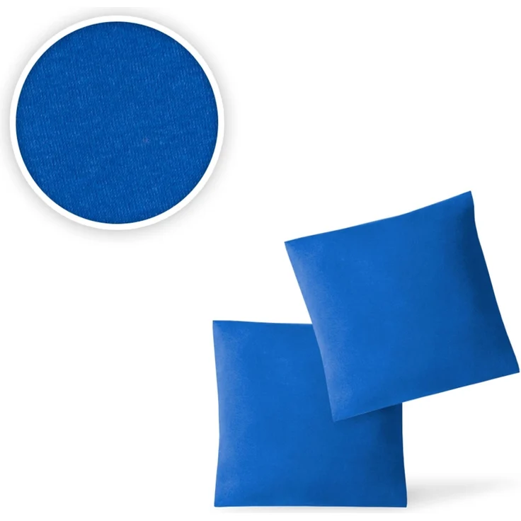 Jersey Kissenbezug, 2er Set, Royalblau, 40x40 cm – Bild 2