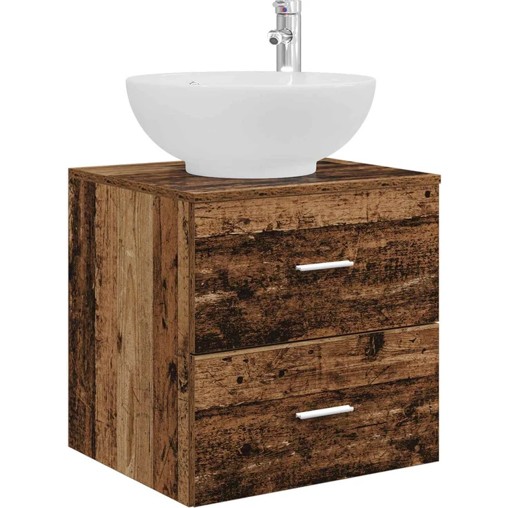 vidaXL Badezimmerschrank-Set 3 stk. Altholz 129 x 44,5 x 80 cm 3405913 – Bild 4