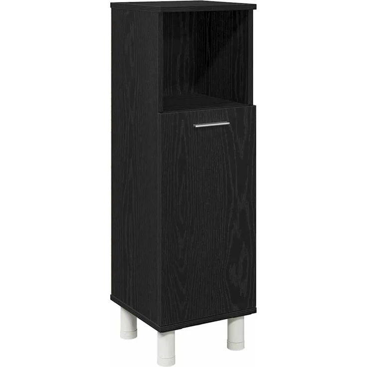 vidaXL Badezimmermöbel-Set mit Regal 4 pcs Schwarz 30 x 30 x 179,5 cm 3333047 – Bild 6