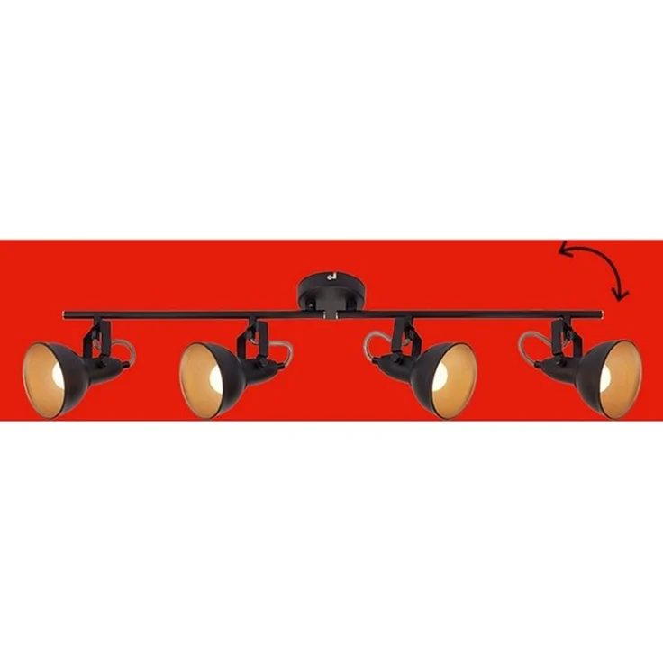 BRILONER - Deckenlampe Vintage schwenkbar, E14 Fassung, max. 40 Watt, Deckenleuchte, Lampe, Wohnzimmerlampe, Schlafzimmerlampe, Küchenlampe, Deckenstrahler, Flurlampe, 79x19 – Bild 2